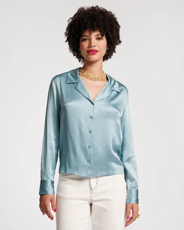 Katherine Silk Blouse Off-Shoulder Wrap Blouse