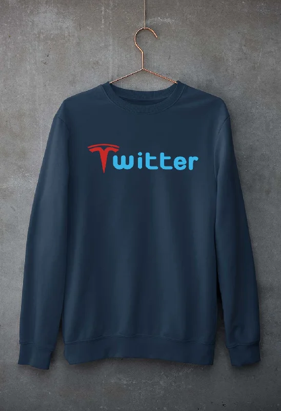 Elon Musk Twitter x Tesla Unisex Sweatshirt for Men/Women Hoodie with Contrast Stitching Detailed Premium