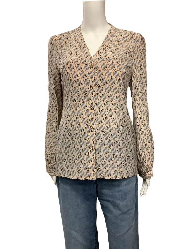 Tory Burch Silk Blouse Print Size: 2 Backless Summer Blouse
