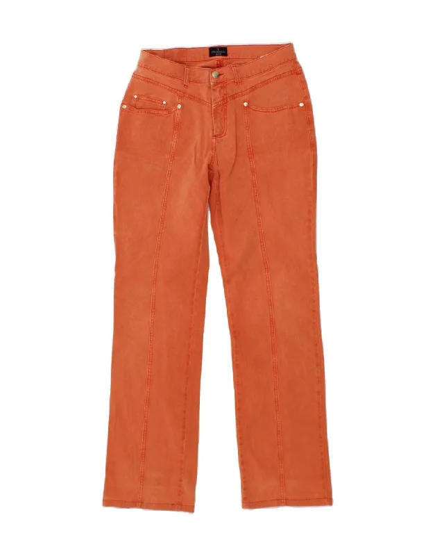 TRUSSARDI Womens Straight Jeans UK 28 L30 Orange Cotton Fashionable Cropped Denim Jeans TRUSSARDI Womens Straight Jeans UK 28 L30 Orange Cotton Fashionable Cropped Denim Jeans