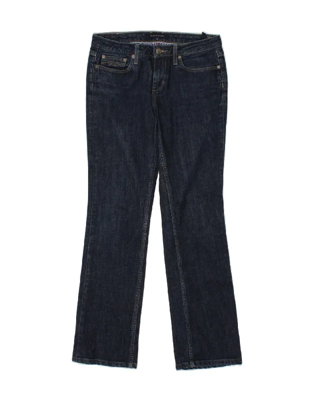 TOMMY HILFIGER Womens Straight Jeans W27 L29 Navy Blue Cotton Comfortable Stretch Fit Jeans