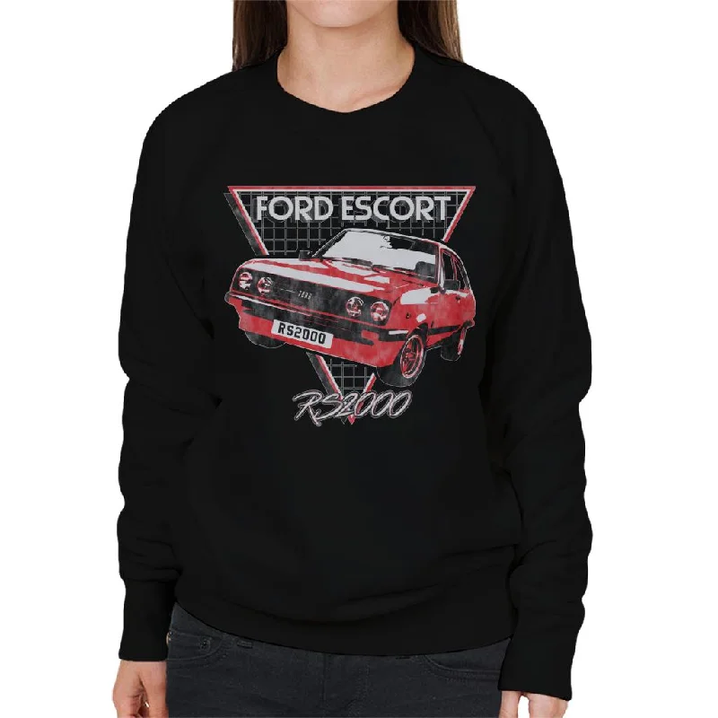 Ford Escort RS2000 Women's Sweatshirt Hoodie with Metallic Shiny Futuristic
