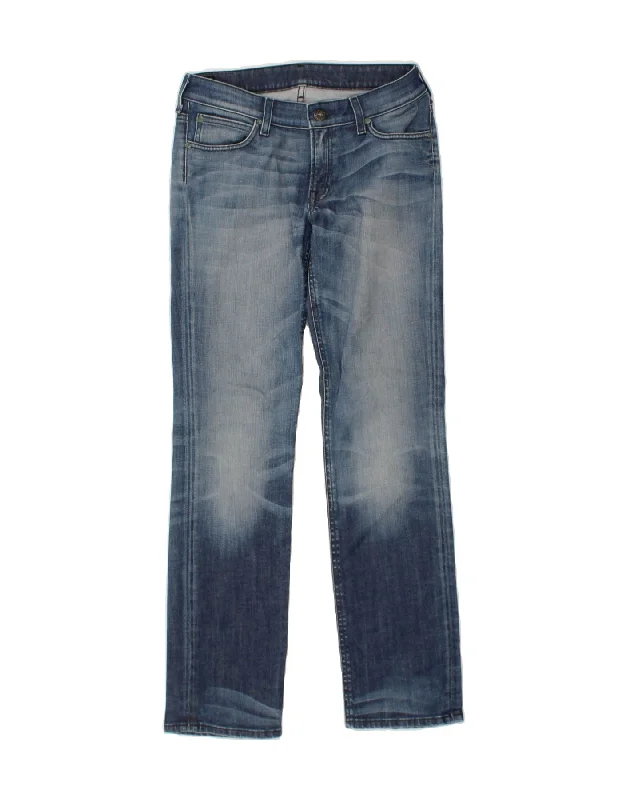 LEE Womens Marlin Straight Jeans W29 L31  Blue Cotton Elegant Wide-Leg Jeans