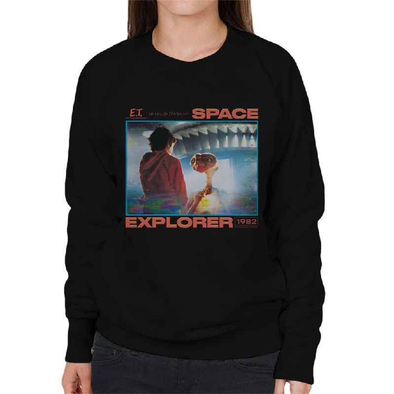 E.T. 1982 Space Explorer Women's Sweatshirt Hoodie with Magnetic Closure Innovative Modern E.T. 1982 Space Explorer Women's Sweatshirt Hoodie with Magnetic Closure Innovative Modern