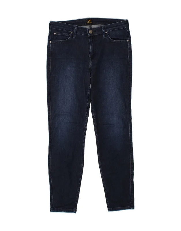 LEE Womens Scarlett Slim Jeans W30 L29 Navy Blue Elegant Wide-Leg Jeans