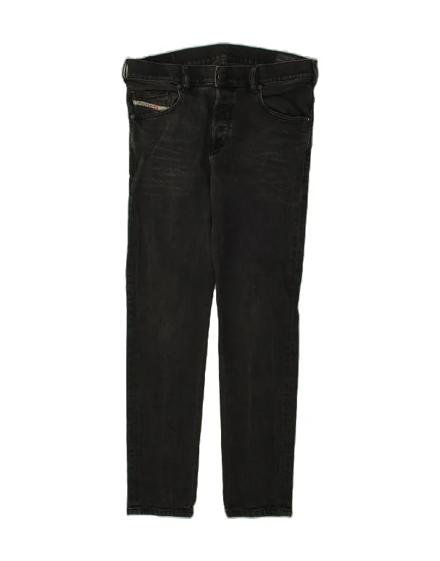 DIESEL Mens Skinny Jeans W32 L30 Black Cotton Comfortable Flare Leg Jeans