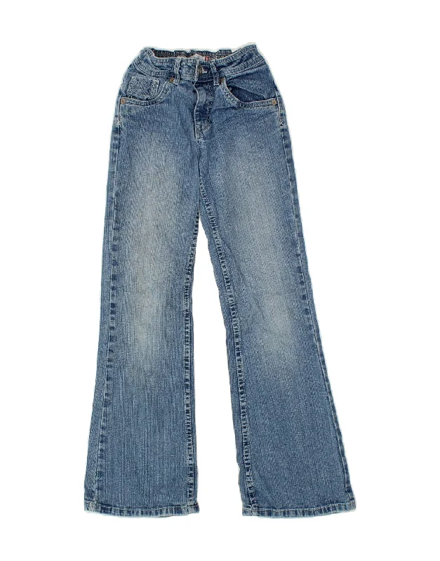 LEVI'S Girls Flared Jeans 9-10 Years W22 L26 Blue Cotton Chic Double Waistband Jeans