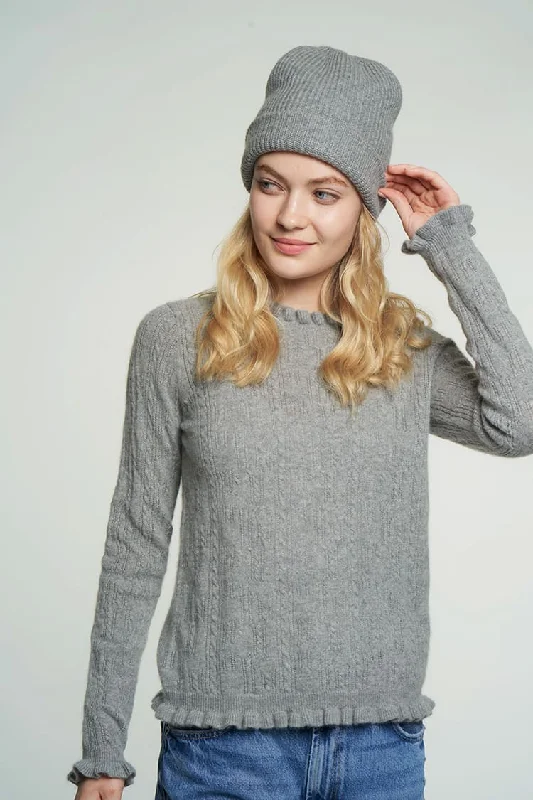 Sweater T04 T04 Aspen Grey Hooded Sweater Collared Sweater Shawl Collar