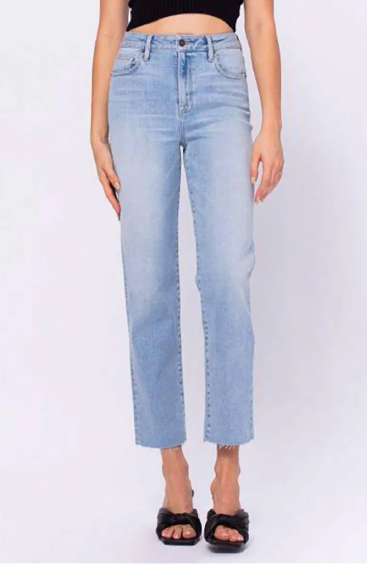 Beachin' Cropped High Rise Straight Jean In Super Light Comfortable Stretch Denim Jeans Beachin' Cropped High Rise Straight Jean In Super Light Comfortable Stretch Denim Jeans
