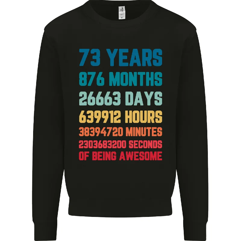 73 Year Old 73rd Birthday Men's Sweatshirt Jumper Hoodie with Cuffed Sleeves Snug Secure 73 Year Old 73rd Birthday Men's Sweatshirt Jumper Hoodie with Cuffed Sleeves Snug Secure