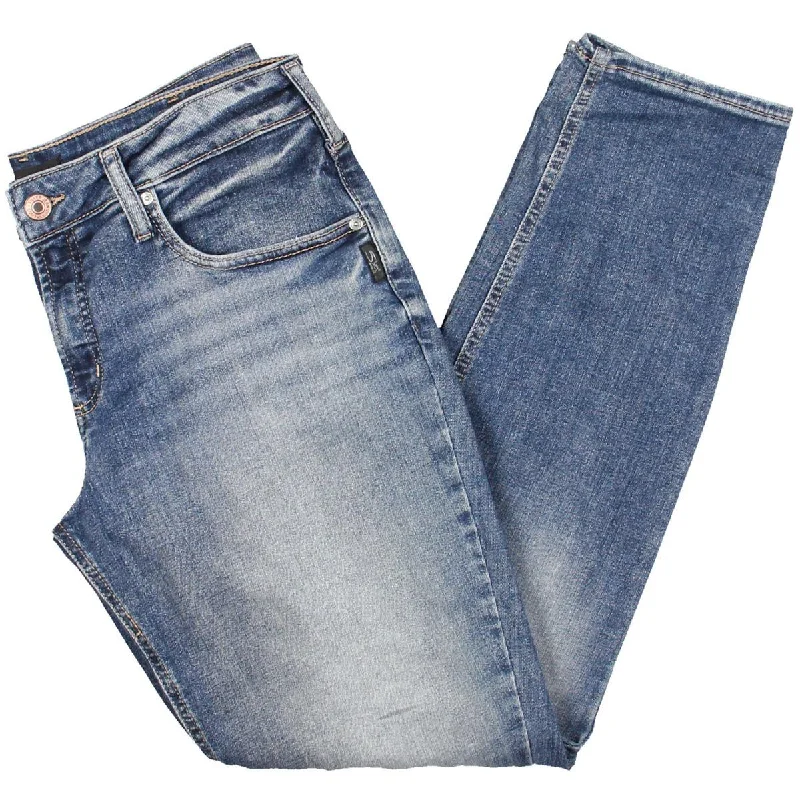 Womens Mid-Rise Slim Leg Boyfriend Jeans Trendy Cut-Off Denim Shorts