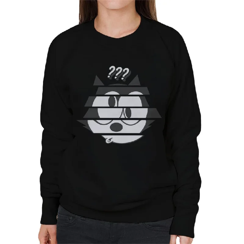 Felix The Cat Confused Face Women's Sweatshirt Hoodie with High-Low Hem Asymmetrical Trendy Felix The Cat Confused Face Women's Sweatshirt Hoodie with High-Low Hem Asymmetrical Trendy