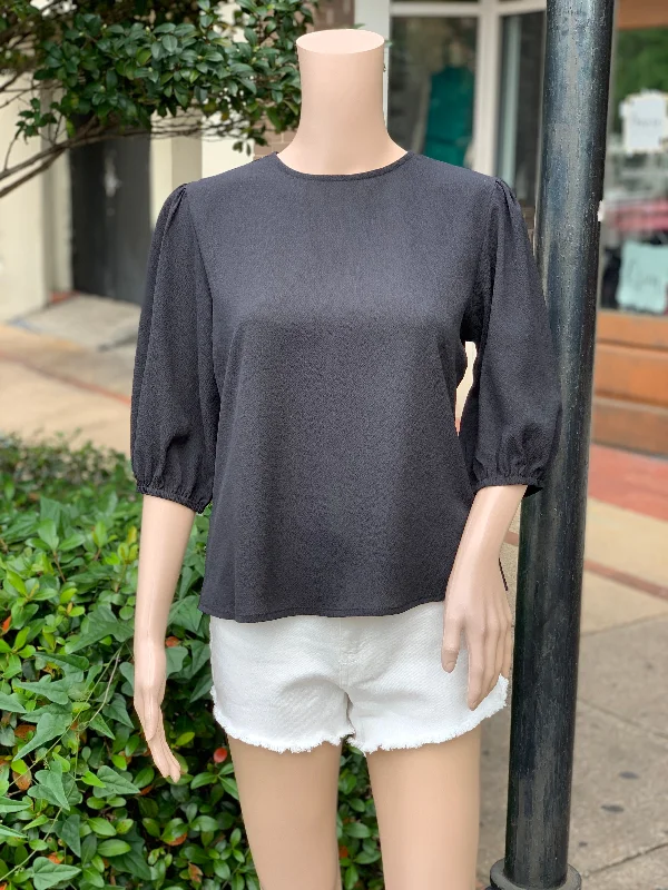 knit blouse quarter sleeve Classic Striped Blouse