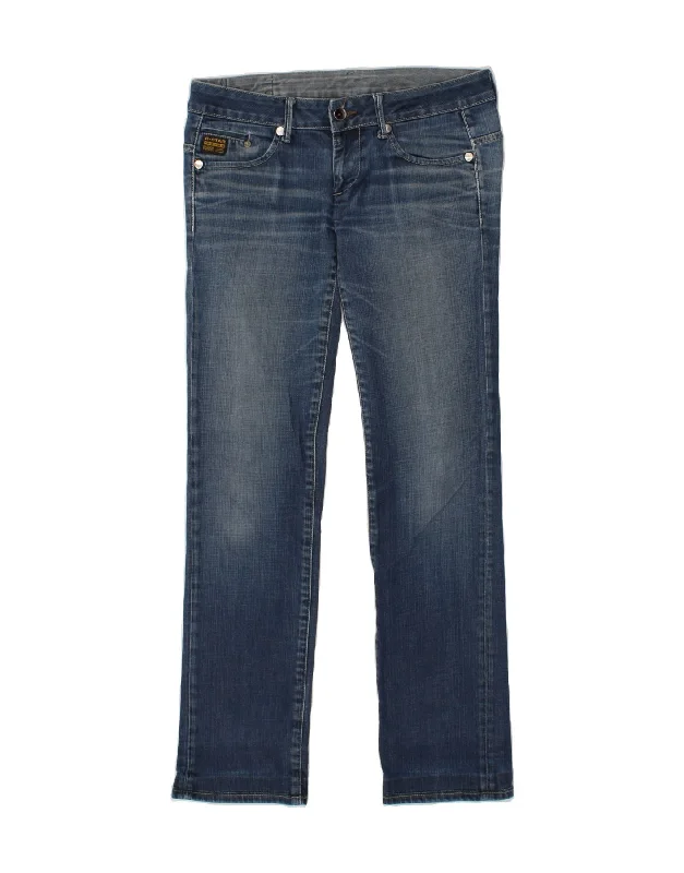 G-STAR Womens Straight Jeans W31 L33  Blue Cotton Trendy Paperbag Waist Jeans