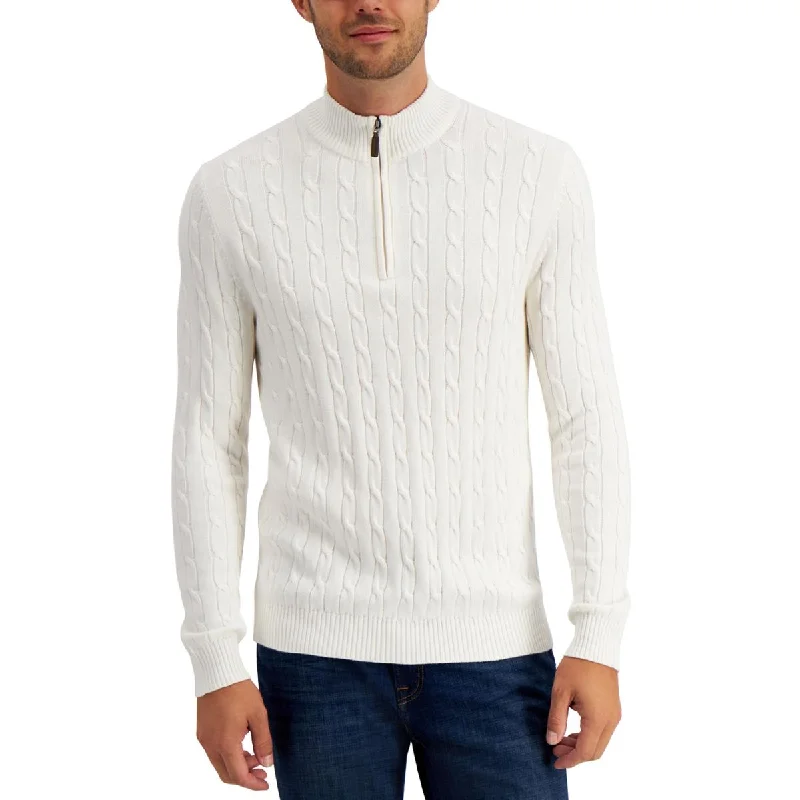 Club Room Mens Cotton 1/4-Zip Pullover Sweater Chenille Fabric Brocade Fabric Lace Fabric Club Room Mens Cotton 1/4-Zip Pullover Sweater Chenille Fabric Brocade Fabric Lace Fabric