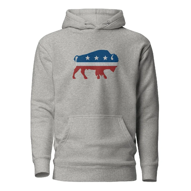 Bison Independent Unisex Hoodie Zip Hoodie Drawstring Kangaroo Pocket