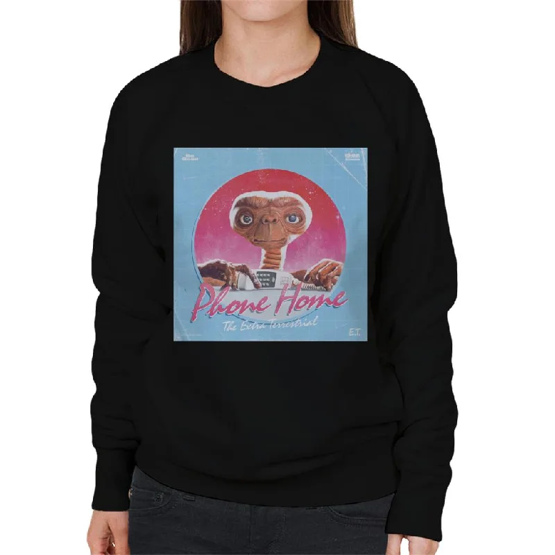 E.T. Phone Home Galactic Background Women's Sweatshirt Hoodie with Lace Feminine Delicate