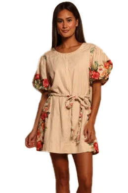 Shore Amanda Mini Dress - Tropical Bouquet Trendy Wraparound Mini Dress