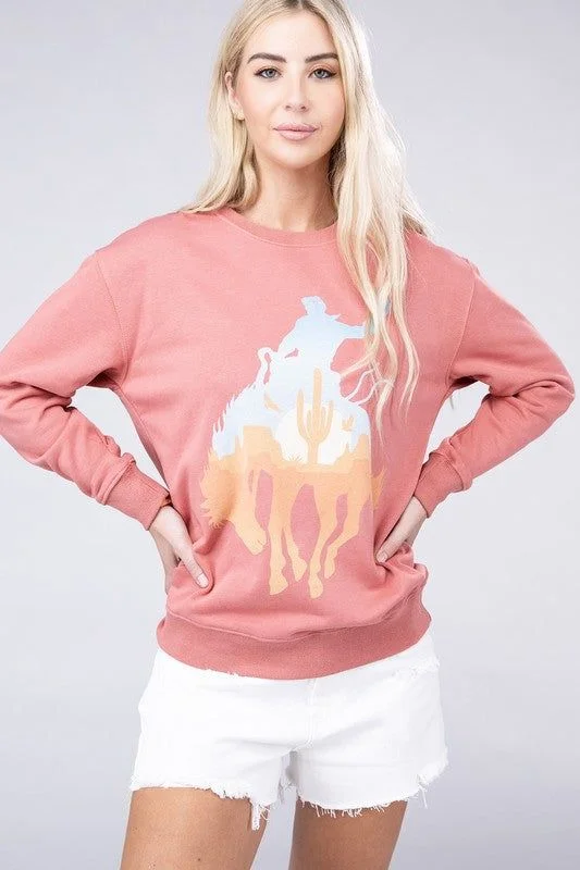 Rodeo Sweatshirts Hoodie with Hem Lace Feminine Delicate