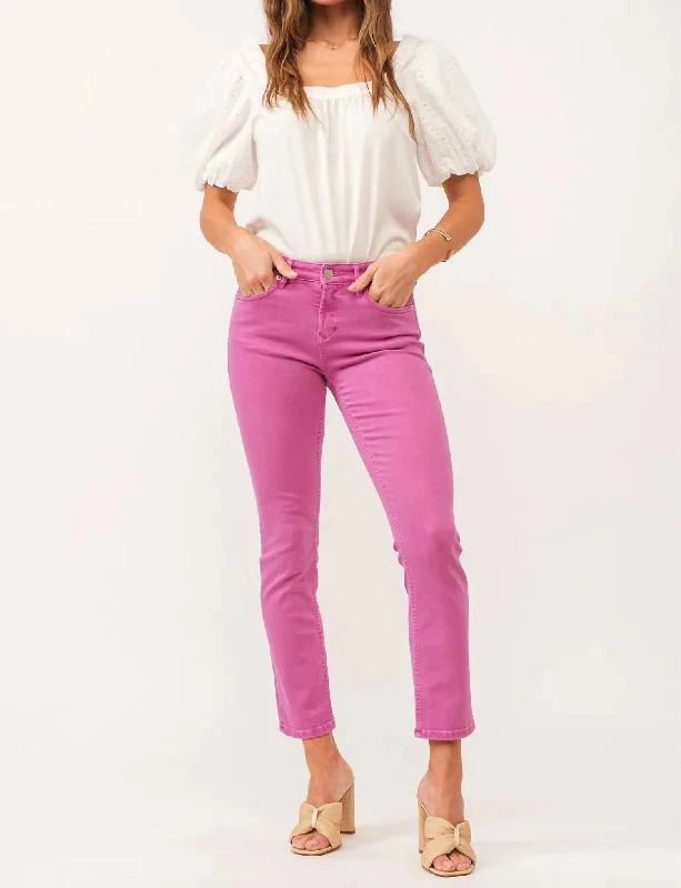 Blaire Jeans In Carnation Pink Casual Skinny Fit Jeans