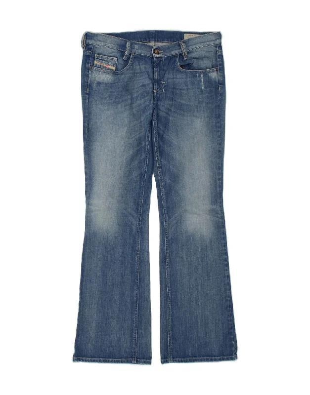 DIESEL Womens Slim Bootcut Jeans W32 L32 Blue Cotton Stylish Stone-Wash Denim Jeans