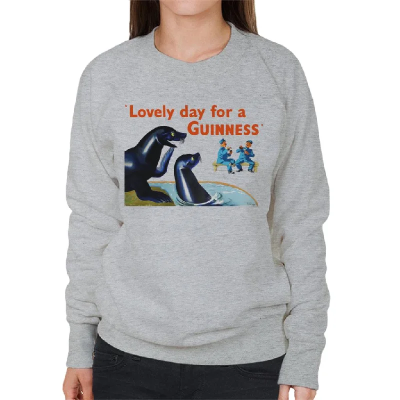 Guinness Seals Women's Sweatshirt Hoodie with V-Neck Classic Versatile