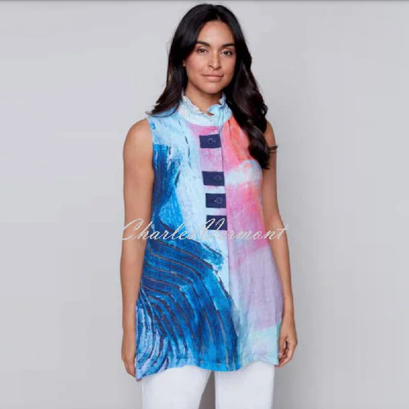 Claire Desjardins 'Tulips Tulip' Sleeveless Tunic Blouse - 91448 Stylish Wrap Blouse Claire Desjardins 'Tulips Tulip' Sleeveless Tunic Blouse - 91448 Stylish Wrap Blouse