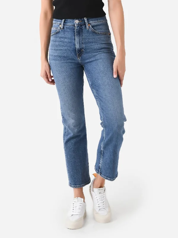 70S Crop Boot Jean In Mid Blue Casual Straight-Leg Jeans
