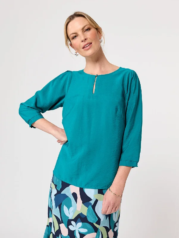 Louisa 3/4 Sleeve Blouse Stretchy Fitted Blouse
