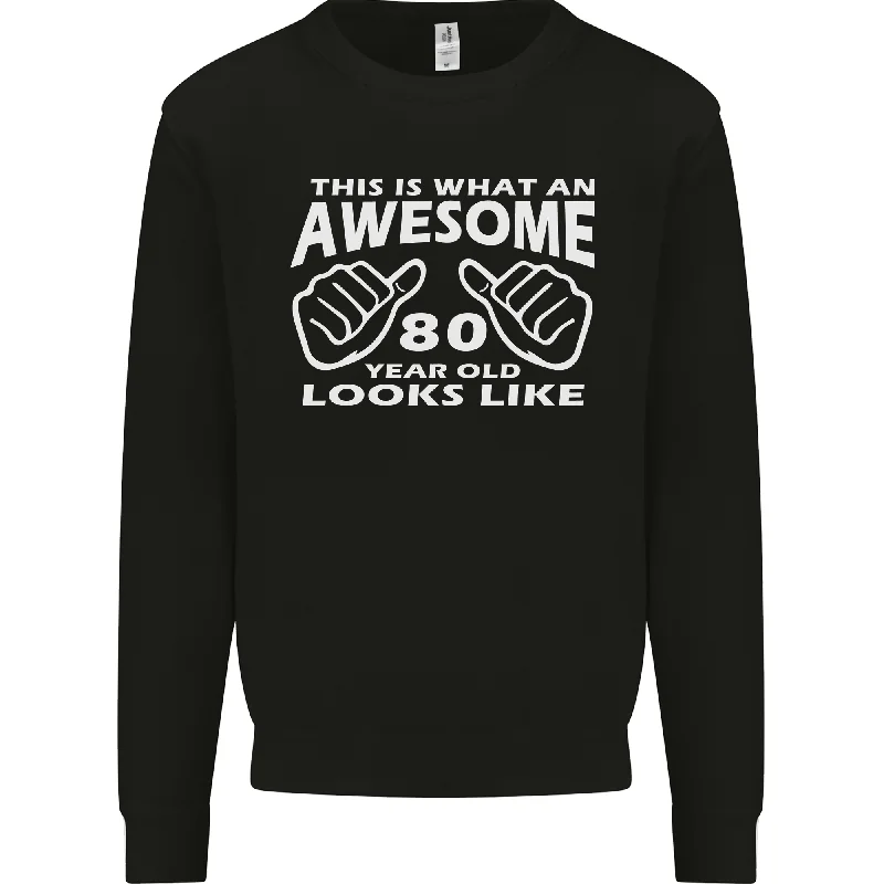 80th Birthday 80 Year Old This Is What Mens Sweatshirt Jumper Hoodie with Zipper Versatile Modern 80th Birthday 80 Year Old This Is What Mens Sweatshirt Jumper Hoodie with Zipper Versatile Modern