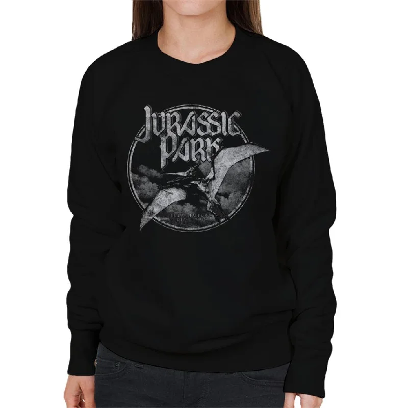 Jurassic Park Isla Nublar 1993 Pteranodon Women's Sweatshirt Hoodie with V-Neck Classic Versatile