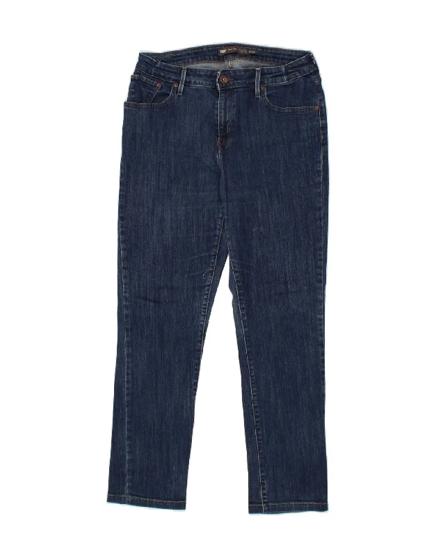 LEVI'S Womens Classic Rise Slim Jeans US 12 Large W31 L31 Navy Blue Cotton Trendy Paperbag Waist Jeans LEVI'S Womens Classic Rise Slim Jeans US 12 Large W31 L31 Navy Blue Cotton Trendy Paperbag Waist Jeans