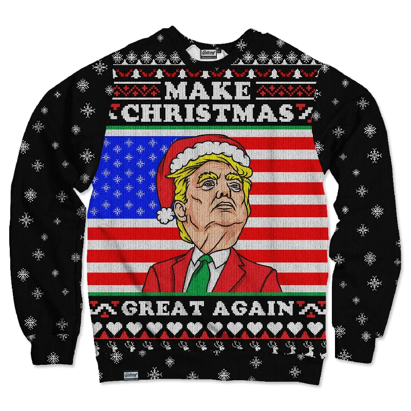 Make Christmas  Great Again Unisex Sweatshirt Hoodie with Thumb Holes Functional Cozy