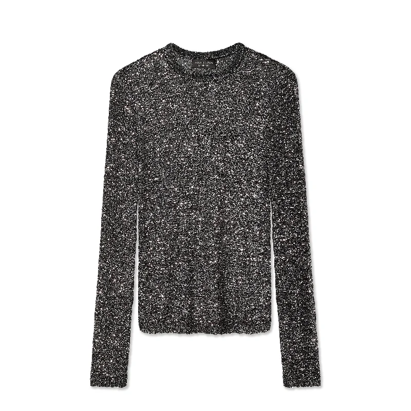 Balenciaga - Women's Fitted Sweater - (Black/Silver) Fitted Loose Oversized