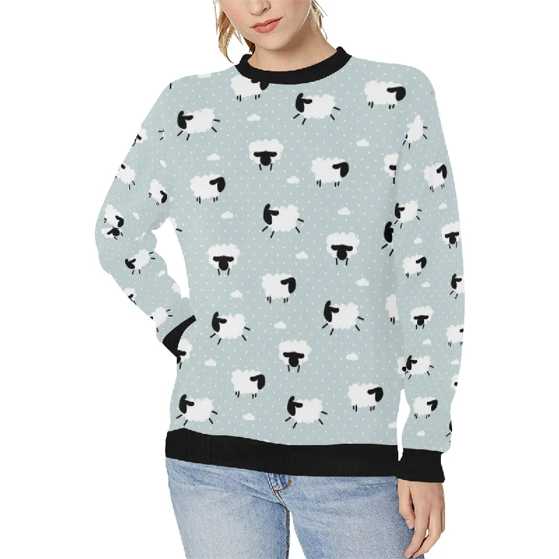 Sheep polka dot cloud pattern Women's Crew Neck Sweatshirt Hooded Sweatshirt Casual Wear Street Style