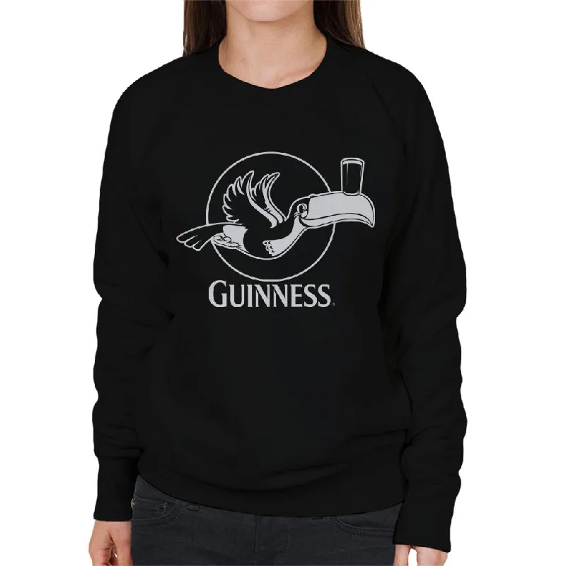 Guinness Toucan Flying With Pint Women's Sweatshirt Hoodie with Stripes Bold Sporty