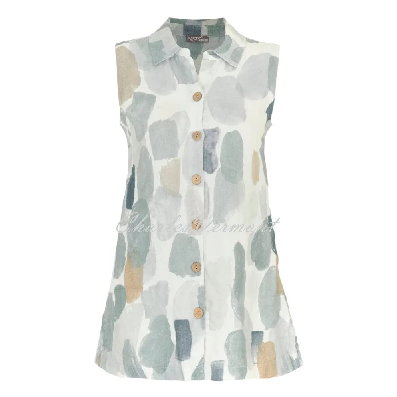 Dolcezza 'Brush Strokes' Linen Blouse - Style 24782 Textured Cotton Blouse