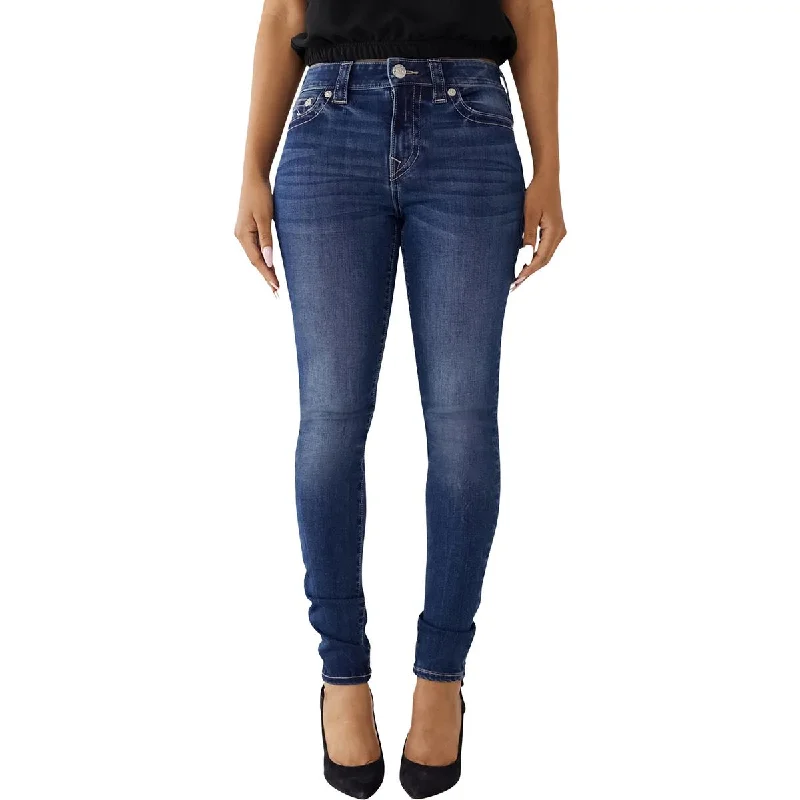 Womens Mid Rise Super Skinny Skinny Jeans Stylish High-Rise Mom Jeans