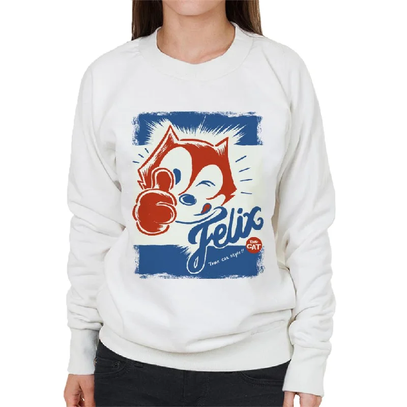 Felix The Cat True Cat Style Women's Sweatshirt Graphic Hoodie Design Print