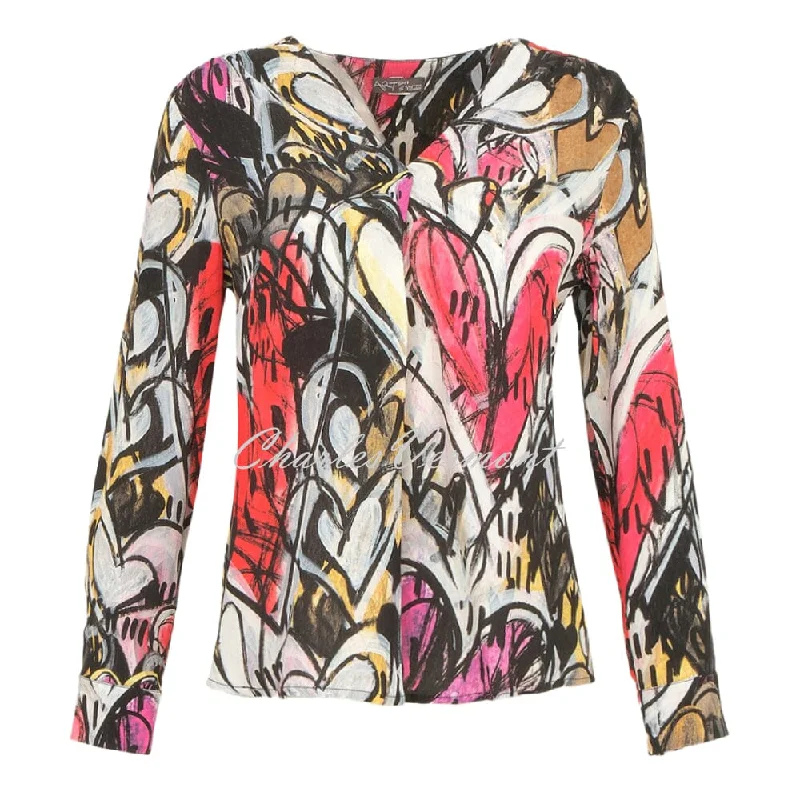 Dolcezza 'Watermelon Heart' V-Neck Blouse - Style 74607 Boho Printed Blouse
