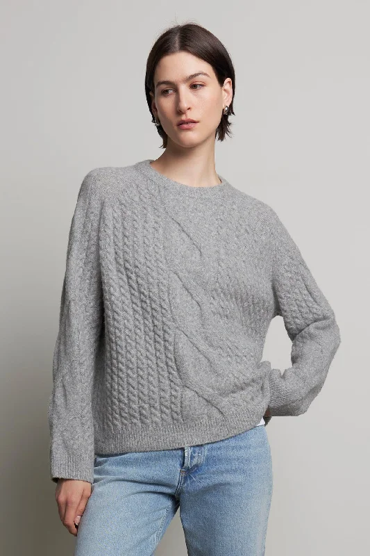 WILSHIRE SWEATER Cable Knit Ribbed Knit Lace Knit