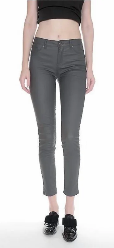 Cheri Coated Skinny Jeans In Grey Comfortable Straight-Legged Denim