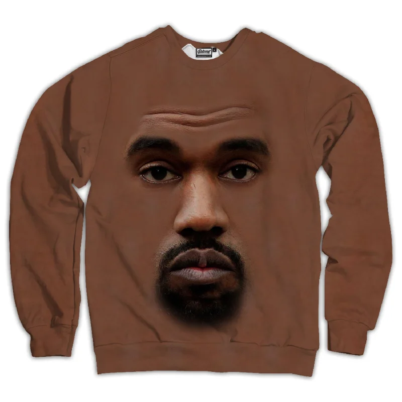 Kanye Face Unisex Sweatshirt Hoodie with Raglan Sleeves Sporty Comfortable