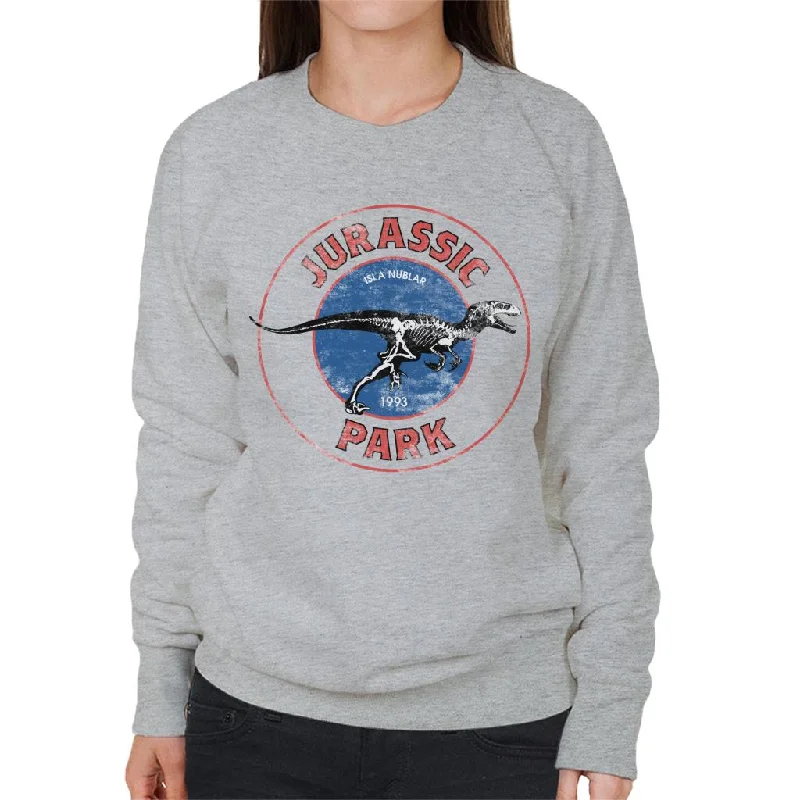 Jurassic Park Isla Nublar Women's Sweatshirt Hoodie with Hem Applique Textured Unique