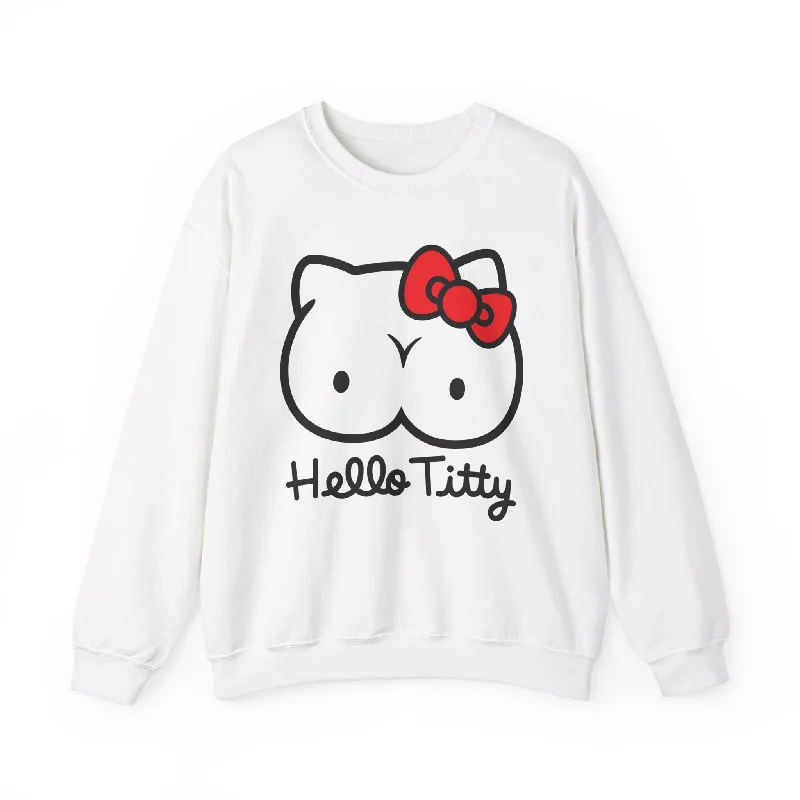 Hello Titty Unisex Sweatshirt Hoodie with Toggle Buttons Decorative Unique