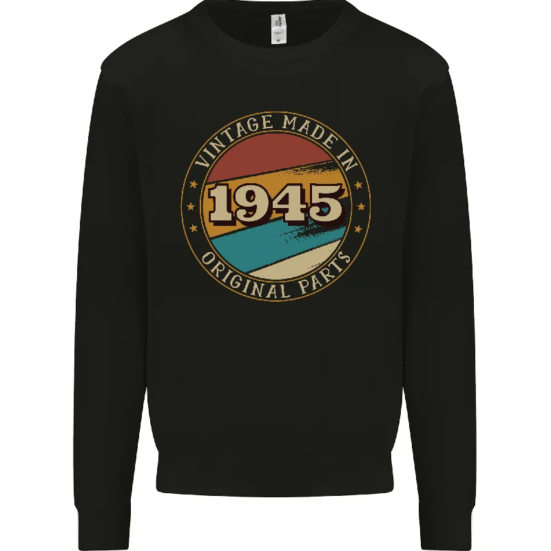 79th Birthday Vintage Made In 1945 Mens Sweatshirt Jumper Hoodie with Frayed Bohemian Relaxed 79th Birthday Vintage Made In 1945 Mens Sweatshirt Jumper Hoodie with Frayed Bohemian Relaxed