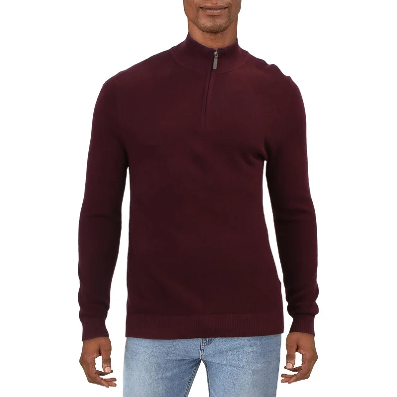Club Room Mens 1/2 Zip Knit Pullover Sweater Turtle Neck Boat Neck Asymmetrical Neck Club Room Mens 1/2 Zip Knit Pullover Sweater Turtle Neck Boat Neck Asymmetrical Neck