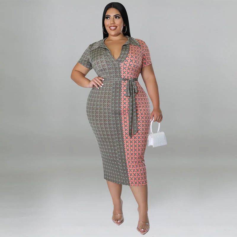 Casual Blouse Collar Color Matching Sheath Dress-Plus size Embroidered Cotton Blouse Casual Blouse Collar Color Matching Sheath Dress-Plus size Embroidered Cotton Blouse