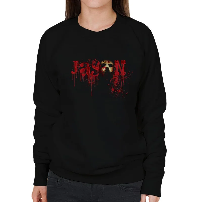Friday 13th Jason Voorhees Crimson Logo Women's Sweatshirt Hoodie with Ribbed Neckline Snug Warm Friday 13th Jason Voorhees Crimson Logo Women's Sweatshirt Hoodie with Ribbed Neckline Snug Warm