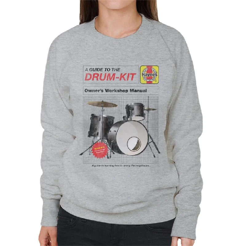 Haynes Drum Kit Owners Workshop Manual Women's Sweatshirt Hoodie with Mesh Breathable Sporty